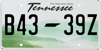TN license plate B4339Z
