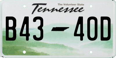 TN license plate B4340D