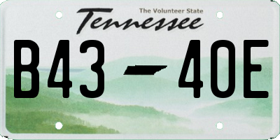 TN license plate B4340E