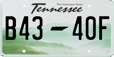 TN license plate B4340F