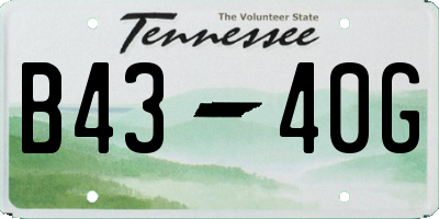 TN license plate B4340G