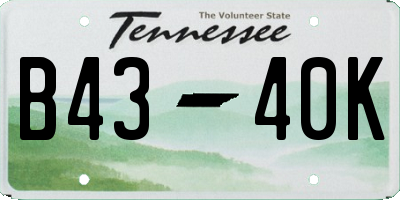 TN license plate B4340K