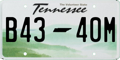 TN license plate B4340M