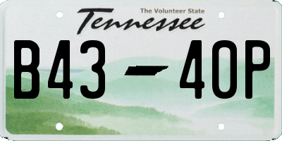 TN license plate B4340P