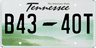 TN license plate B4340T