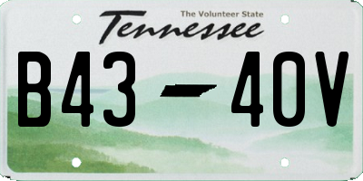 TN license plate B4340V