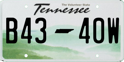 TN license plate B4340W