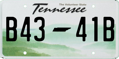TN license plate B4341B