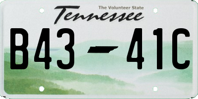 TN license plate B4341C