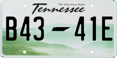 TN license plate B4341E