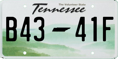 TN license plate B4341F