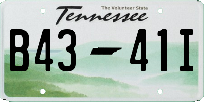 TN license plate B4341I