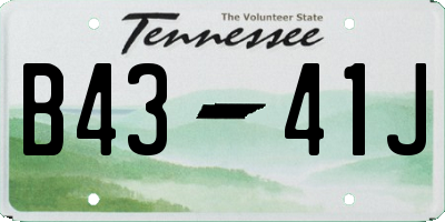 TN license plate B4341J