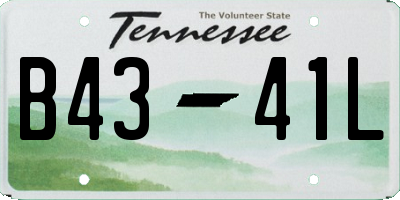 TN license plate B4341L