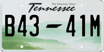 TN license plate B4341M