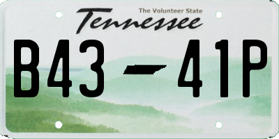 TN license plate B4341P