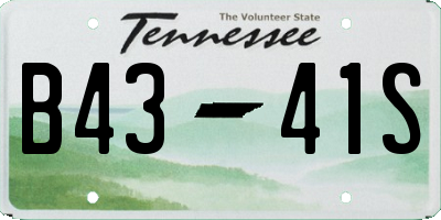 TN license plate B4341S