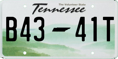 TN license plate B4341T