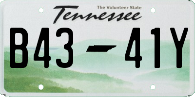 TN license plate B4341Y