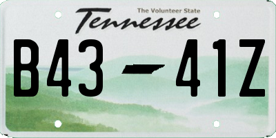TN license plate B4341Z