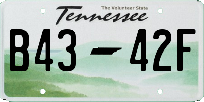 TN license plate B4342F