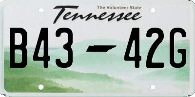 TN license plate B4342G