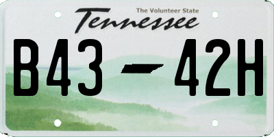 TN license plate B4342H