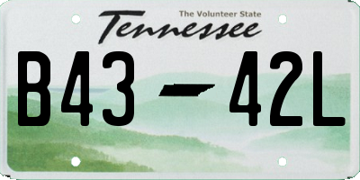 TN license plate B4342L
