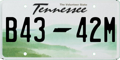 TN license plate B4342M