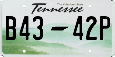 TN license plate B4342P