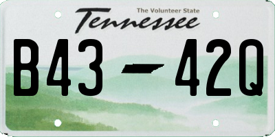 TN license plate B4342Q