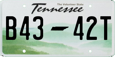 TN license plate B4342T