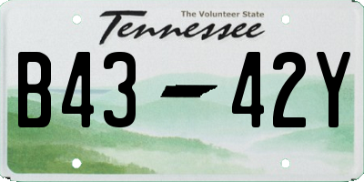 TN license plate B4342Y