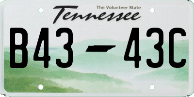 TN license plate B4343C