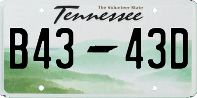 TN license plate B4343D
