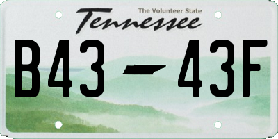 TN license plate B4343F