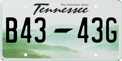 TN license plate B4343G