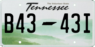 TN license plate B4343I