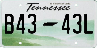 TN license plate B4343L
