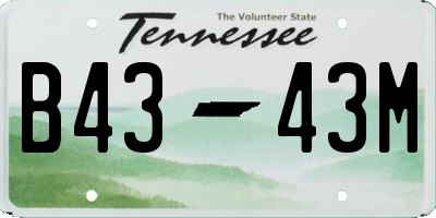 TN license plate B4343M
