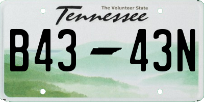 TN license plate B4343N