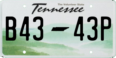 TN license plate B4343P