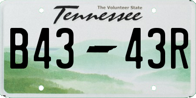 TN license plate B4343R