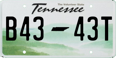 TN license plate B4343T
