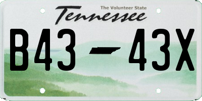 TN license plate B4343X