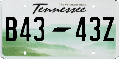TN license plate B4343Z