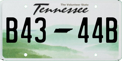 TN license plate B4344B