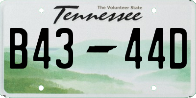 TN license plate B4344D
