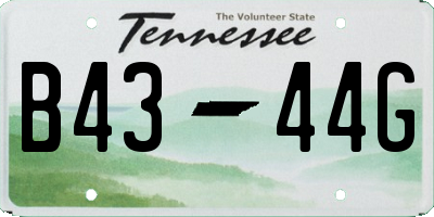 TN license plate B4344G