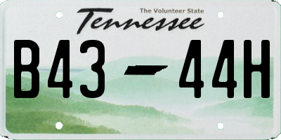 TN license plate B4344H